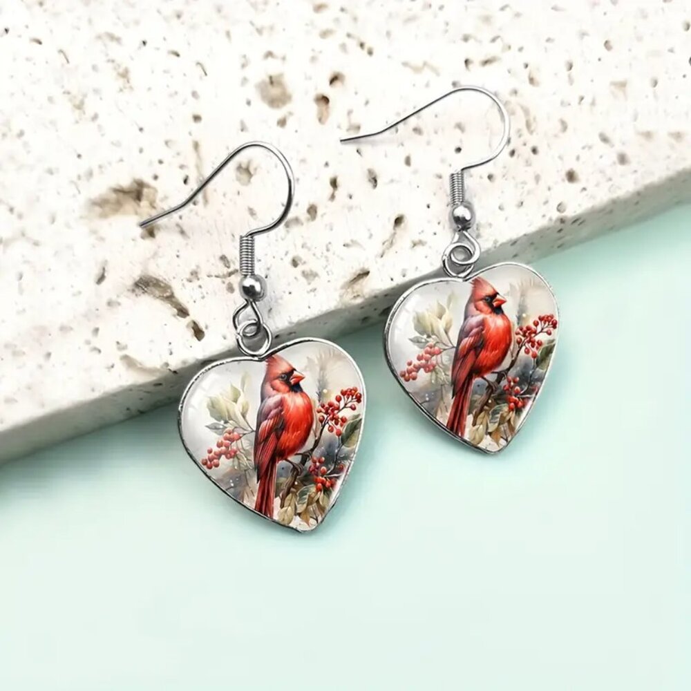 Cardinal Necklace and Drop Earring Set - Picture 3 of 5